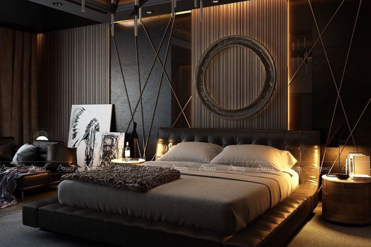Phòng ngủ Luxury tone đen đầy ấn tượng và cá tính