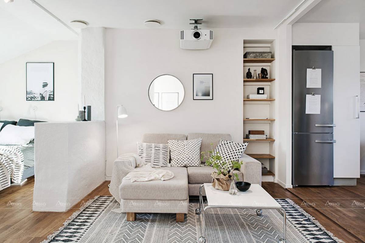 Sử dụng nội thất có kích thước nhỏ gọn, tránh sự cồng kềnh trong kiểu dáng nội thất. Bàn và ghế sofa có thể ghép chung thành 1 khối.