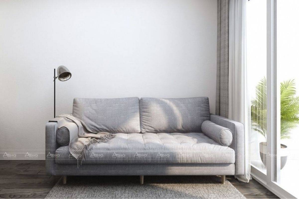 Bộ ghế sofa màu xám có kiểu dáng đơn giản