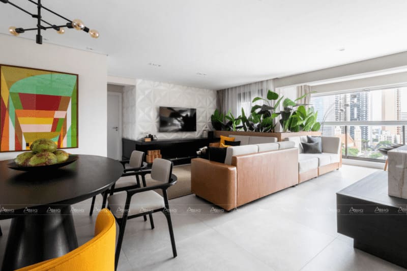thiết kế căn hộ chung cư 50m2 phong cách nhiệt đới tropical