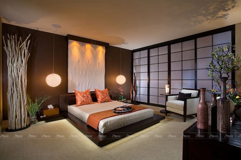 Kiến trúc Đông Á được dùng trong thiết kế phòng ngủ