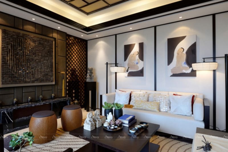 Phong cách Á Đông cho chung cư phòng khách