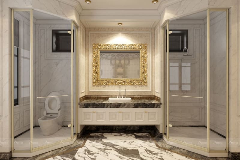 thiết kế nội thất tân cổ điển cho phòng tắm chung cư