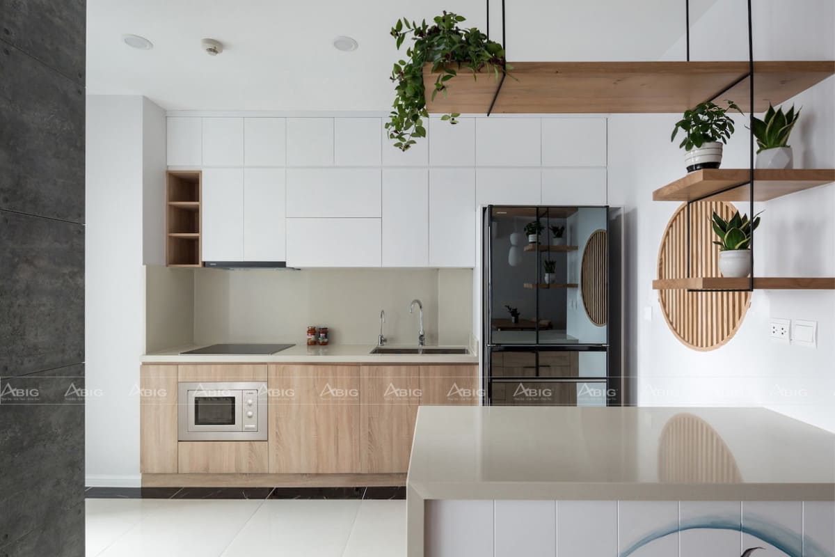 thiết kế nội thất phòng bếp phong cách tối giản
