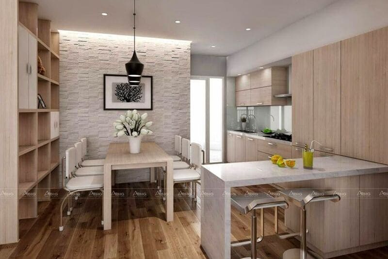mẫu thiết kế nội thất tủ bếp một chiều thông minh tối ưu không gian căn hộ