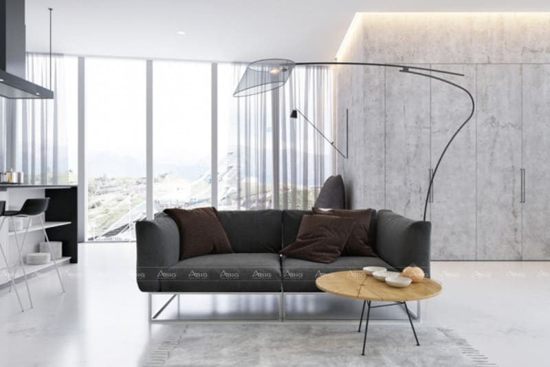 mẫu thiết kế phòng khách tối giản hiện đại cho chung cư