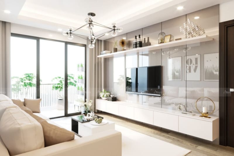 thiết kế nội thất phòng khách căn hộ chung cư land mark 81