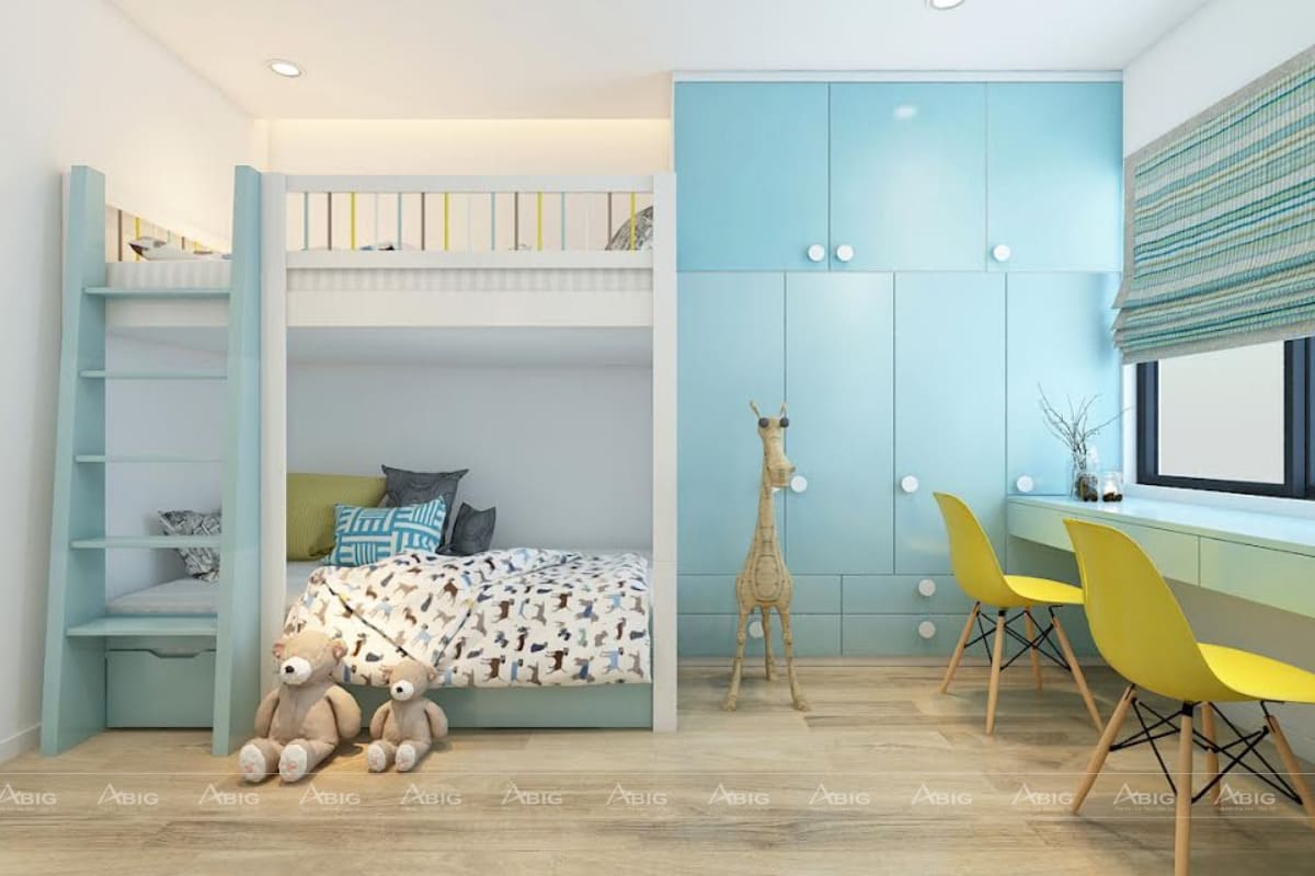 Thiết kế phòng ngủ với màu sắc trang nhã.