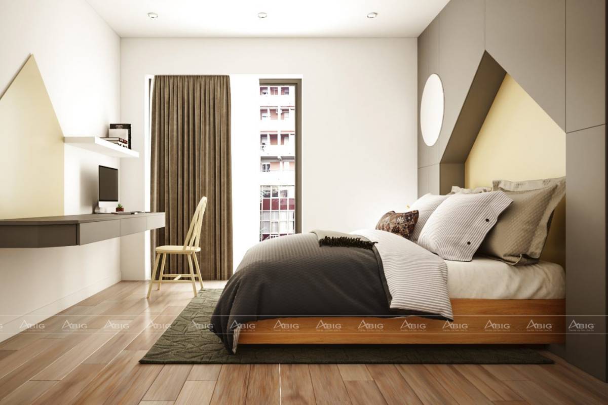 Thiết kế nội thất phòng ngủ 11m2 tận dụng nguồn sáng tự nhiên