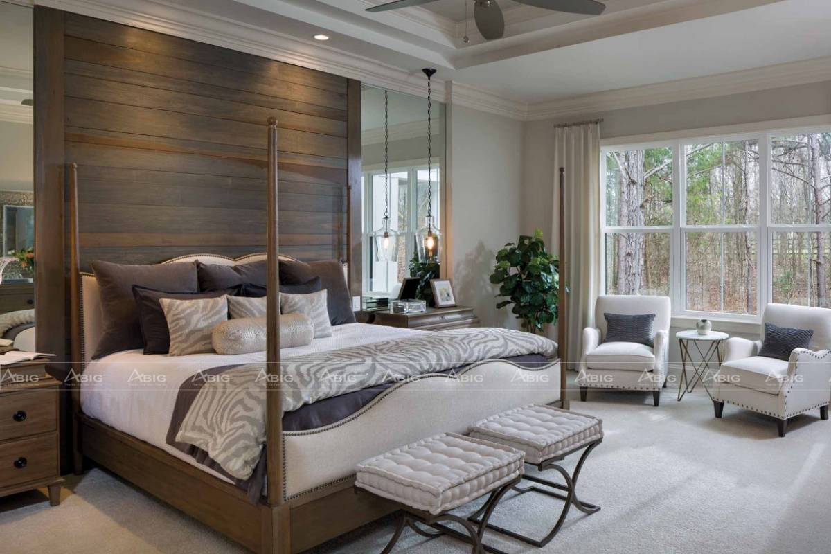 Giường ngủ làm từ gỗ cao cấp cho độ bền lâu
