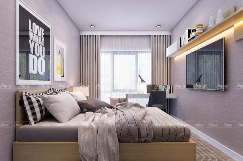 mẫu thiết kế phòng ngủ master chung cư nhỏ gọn tiện lợi