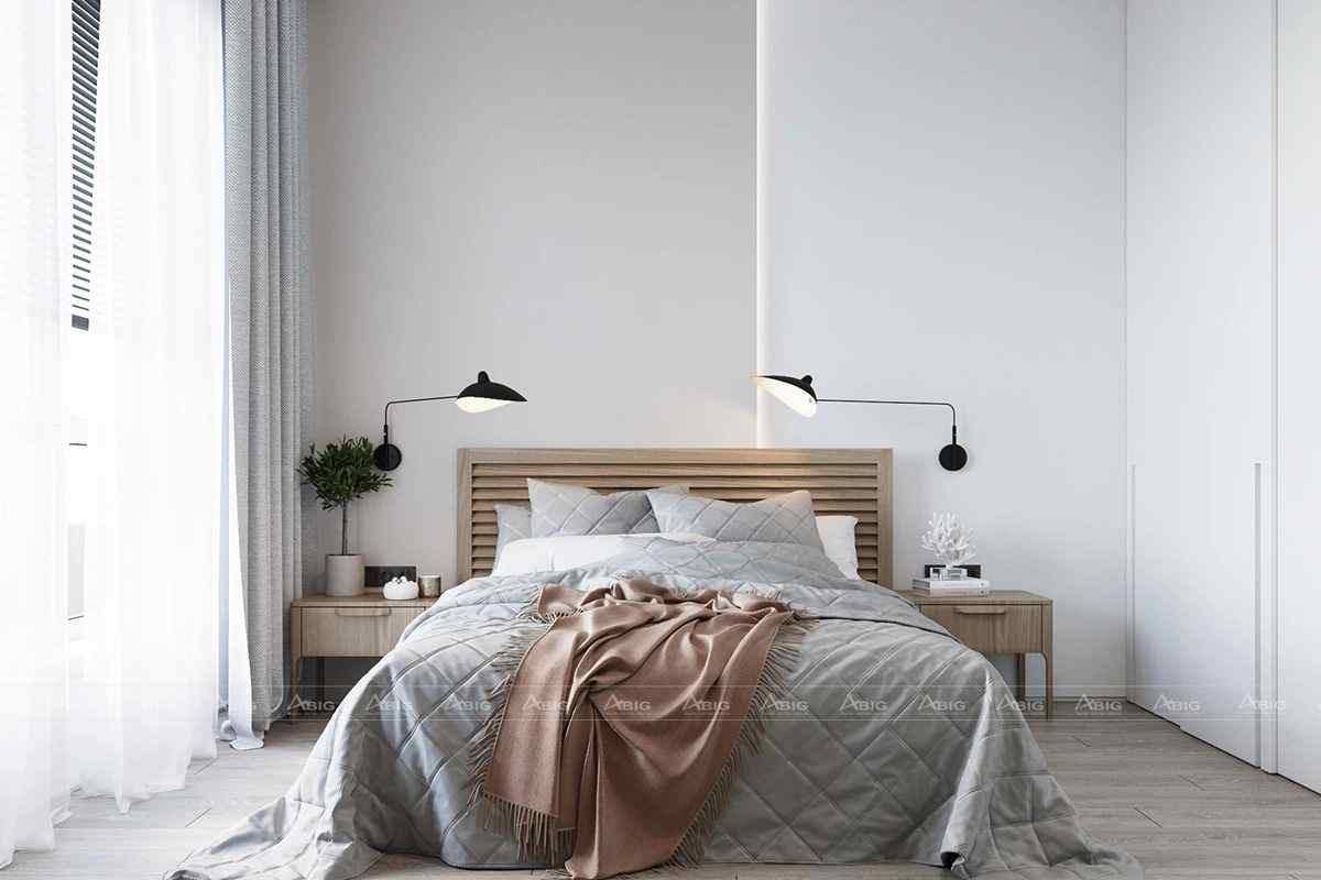 Giường ngủ với thiết kế đơn giản nhưng ấn tượng