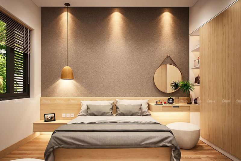 Phòng ngủ được thiết kế với phong cách tinh tế, nhã nhặn