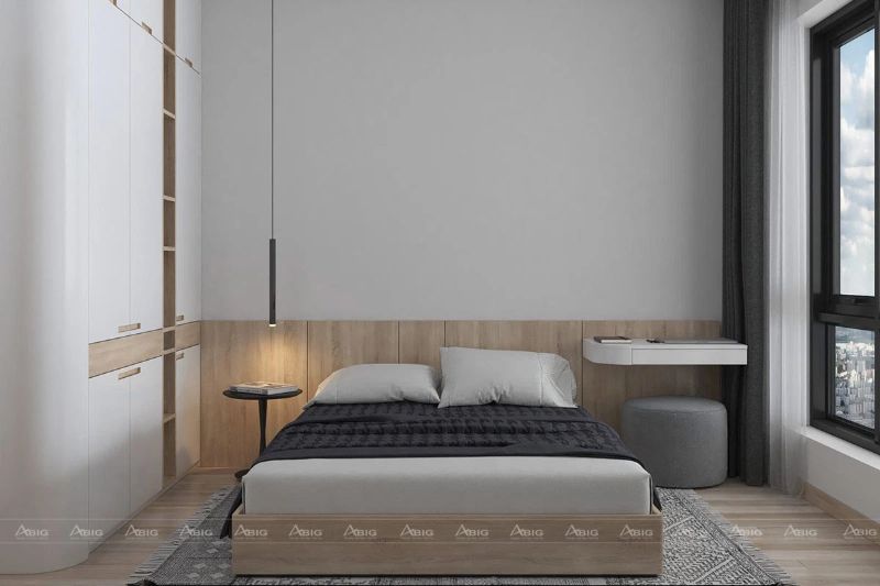 Phòng ngủ được trang trí bởi nội thất gỗ