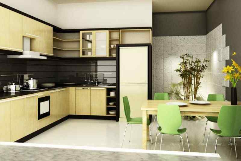 Phòng bếp đơn giản và đầy đủ tiện nghi