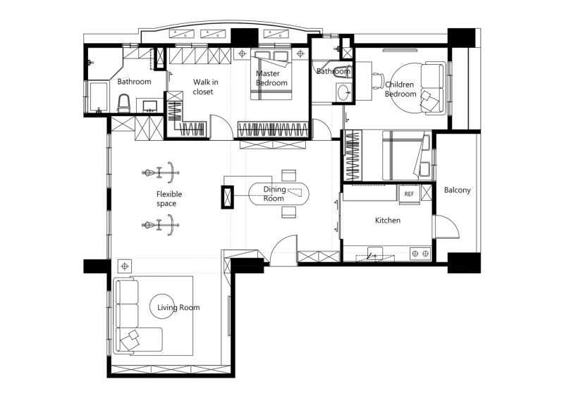 mẫu bản vẽ thiết kế nội thất căn hộ chung cư