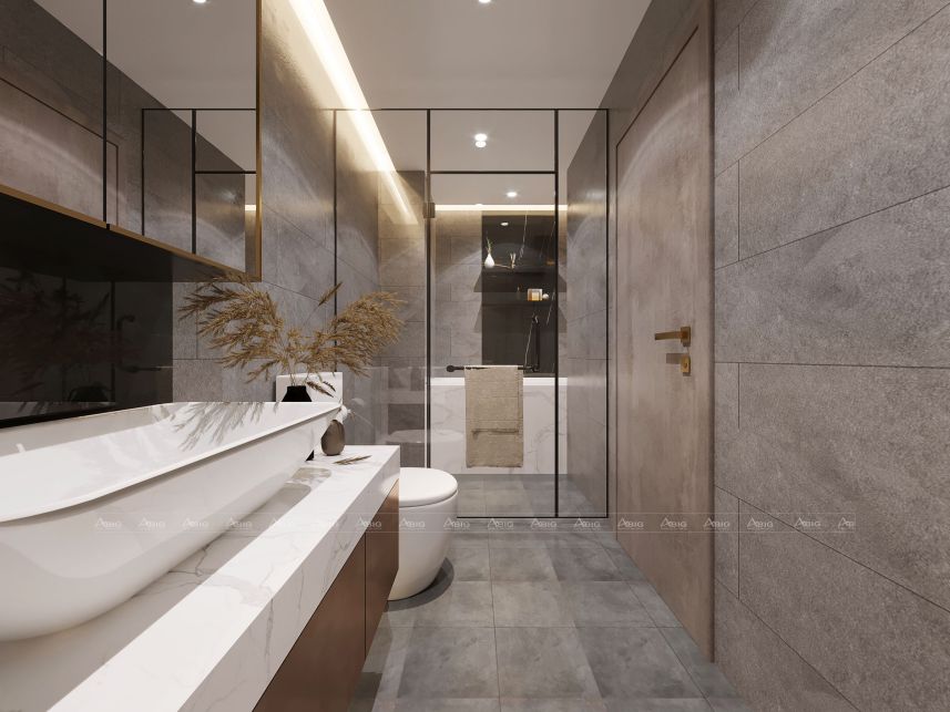 Thiết kế nội thất căn hộ Charm City với phòng vệ sinh 
