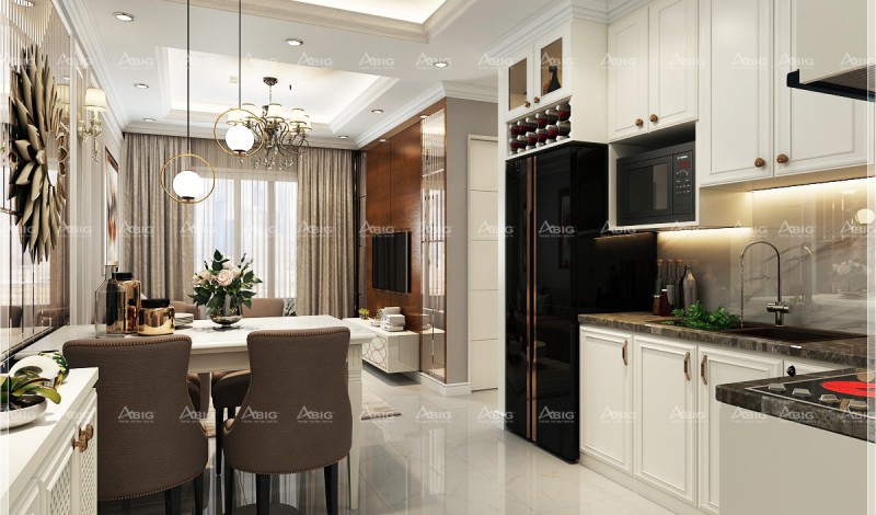 Thiết kế nội thất chung cư Hà Đô Centrosa - phòng bếp 